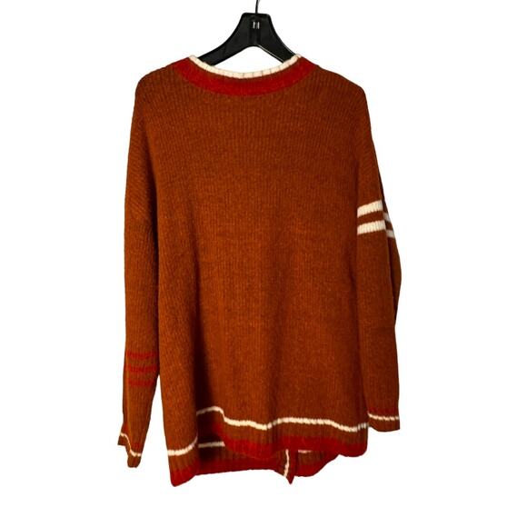 NWT BP Nordstrom Womens‎ Oversized Varsity Cardigan Rust Ivory Taylor Swift - Picture 10 of 16